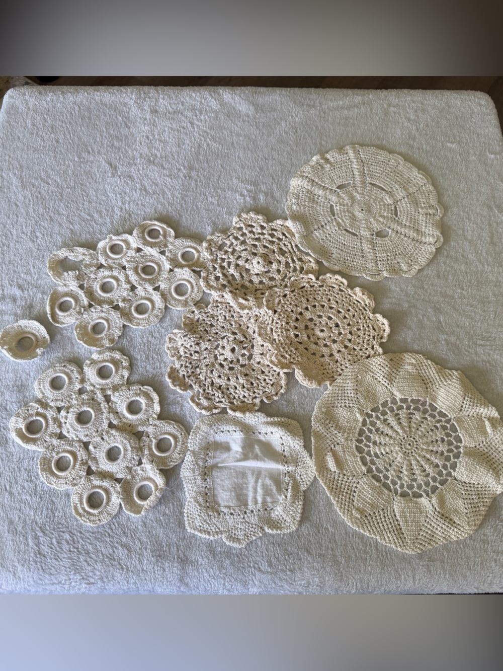 8 Mixed Vintage Doilies Table Cloths Crochet Lace Granny Farmhouse Cottagecore